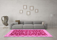 Machine Washable Oriental Pink Traditional Rug, wshabs3036pnk