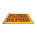 Sideview of Machine Washable Oriental Yellow Traditional Rug, wshabs3036yw