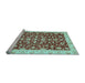 Sideview of Machine Washable Oriental Light Blue Traditional Rug, wshabs3036lblu