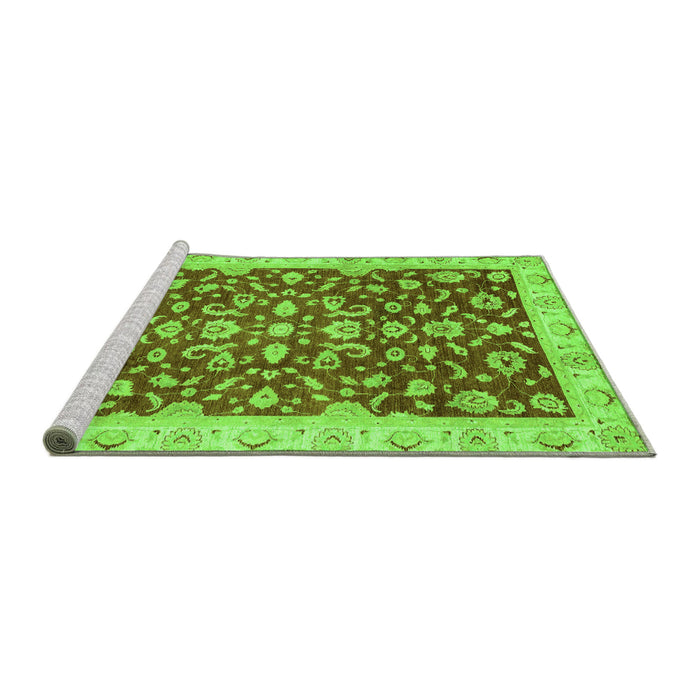 Sideview of Machine Washable Oriental Green Traditional Area Rugs, wshabs3036grn
