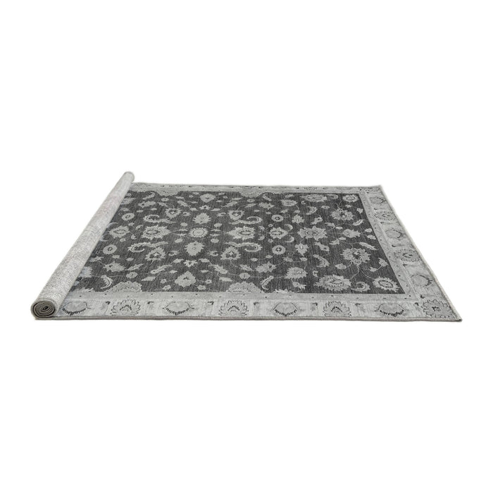 Sideview of Machine Washable Oriental Gray Traditional Rug, wshabs3036gry