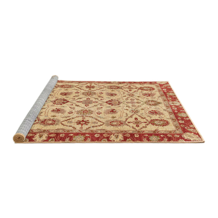 Sideview of Machine Washable Abstract Red Rug, wshabs3037