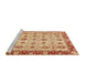 Sideview of Machine Washable Abstract Red Rug, wshabs3037