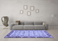 Machine Washable Oriental Blue Traditional Rug, wshabs3037blu