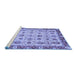 Sideview of Machine Washable Oriental Blue Traditional Rug, wshabs3037blu