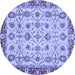 Round Oriental Blue Traditional Rug, abs3037blu