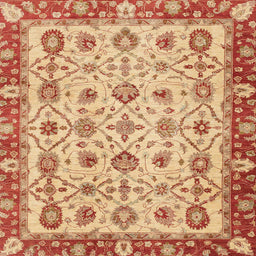 Square Machine Washable Abstract Red Rug, wshabs3037
