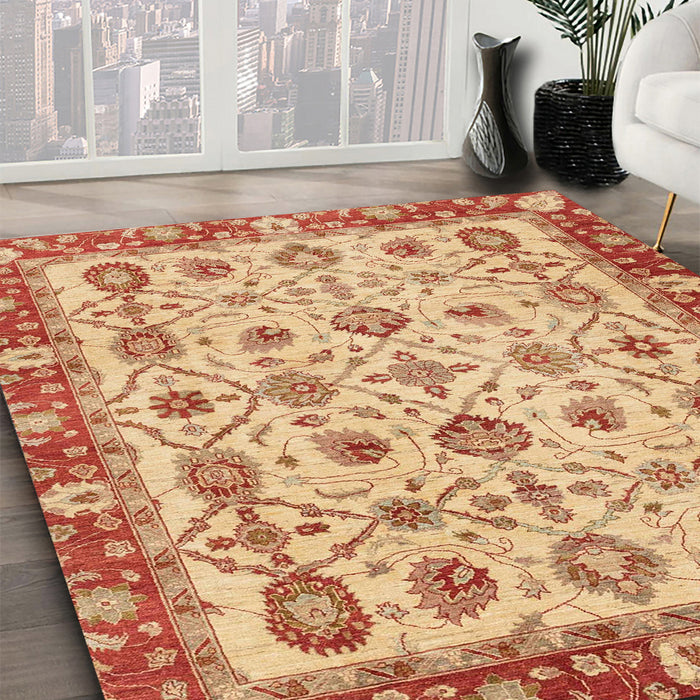 Machine Washable Abstract Red Rug in a Family Room, wshabs3037