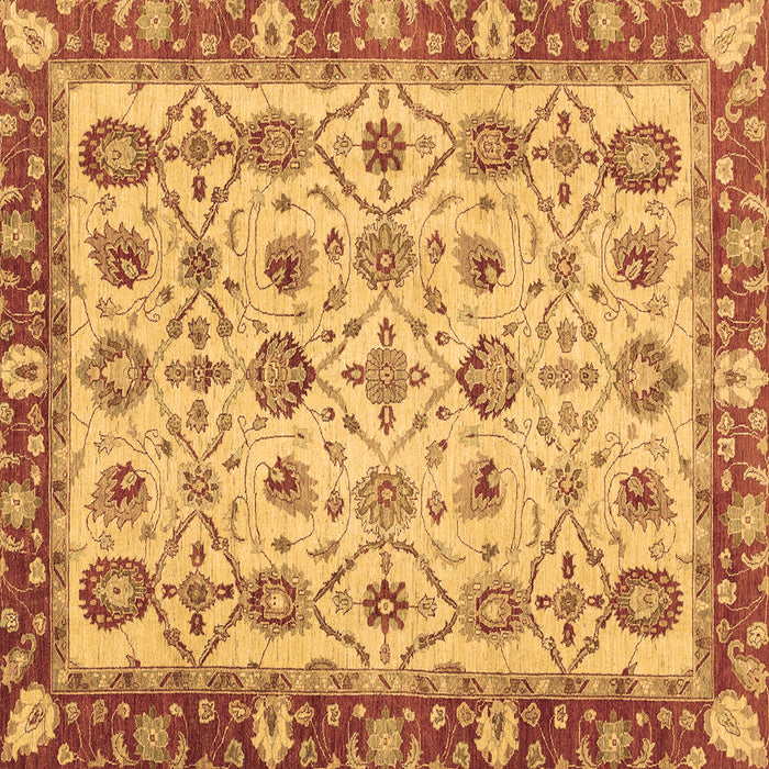 Square Machine Washable Oriental Brown Traditional Rug, wshabs3037brn