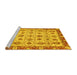 Sideview of Machine Washable Oriental Yellow Traditional Rug, wshabs3037yw