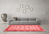 Machine Washable Oriental Red Traditional Rug, wshabs3037red