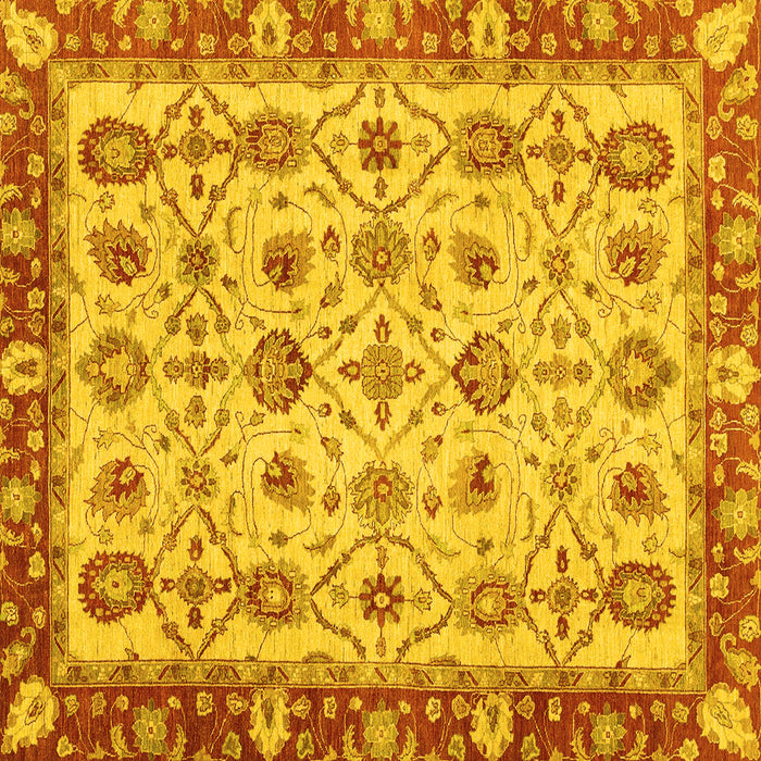 Square Oriental Yellow Traditional Rug, abs3037yw