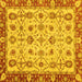 Square Oriental Yellow Traditional Rug, abs3037yw