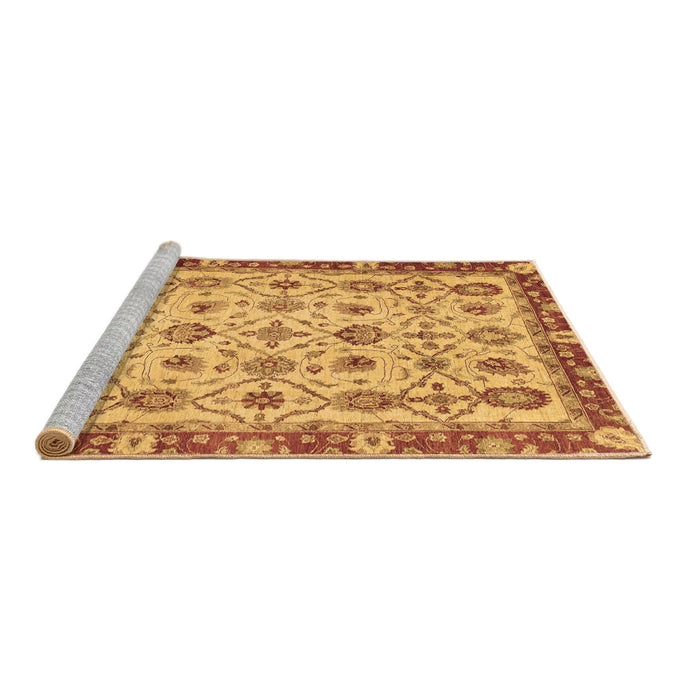 Sideview of Machine Washable Oriental Brown Traditional Rug, wshabs3037brn