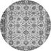 Round Oriental Gray Traditional Rug, abs3037gry