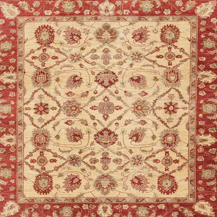 Square Abstract Red Oriental Rug, abs3037