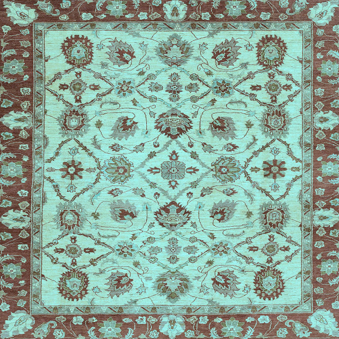 Square Oriental Light Blue Traditional Rug, abs3037lblu
