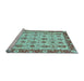 Sideview of Machine Washable Oriental Light Blue Traditional Rug, wshabs3037lblu