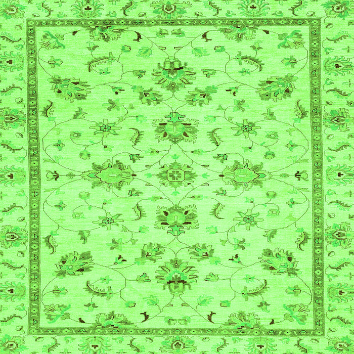 Square Machine Washable Oriental Green Traditional Area Rugs, wshabs3038grn
