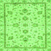 Square Machine Washable Oriental Green Traditional Area Rugs, wshabs3038grn