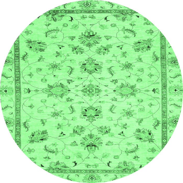Round Oriental Emerald Green Traditional Rug, abs3038emgrn