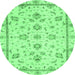 Round Oriental Emerald Green Traditional Rug, abs3038emgrn