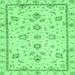 Square Oriental Emerald Green Traditional Rug, abs3038emgrn