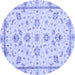 Round Oriental Blue Traditional Rug, abs3038blu