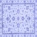 Square Machine Washable Oriental Blue Traditional Rug, wshabs3038blu