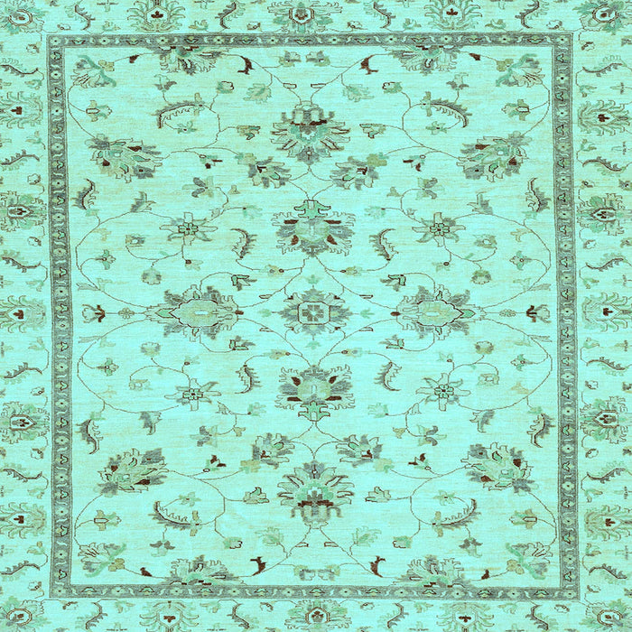 Square Machine Washable Oriental Light Blue Traditional Rug, wshabs3038lblu