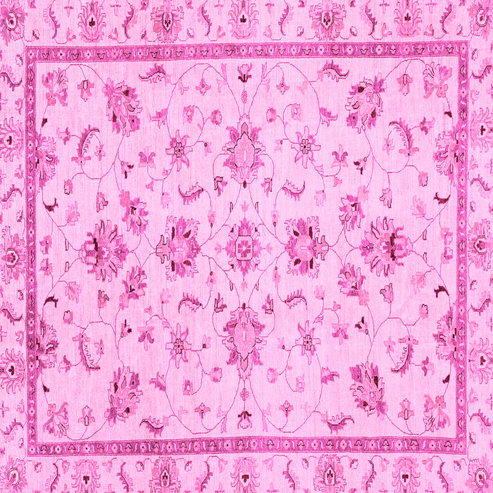 Square Machine Washable Oriental Pink Traditional Rug, wshabs3038pnk