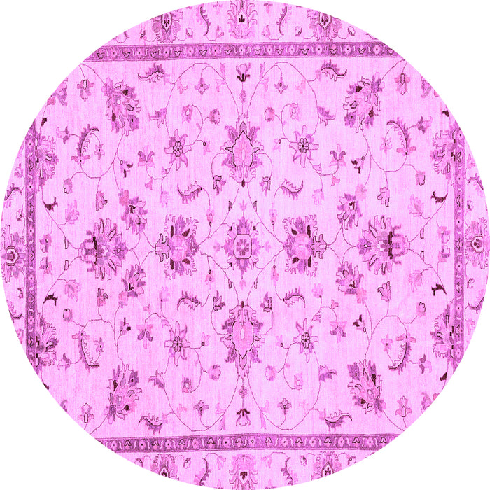 Round Machine Washable Oriental Purple Traditional Area Rugs, wshabs3038pur