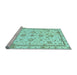 Sideview of Machine Washable Oriental Light Blue Traditional Rug, wshabs3038lblu