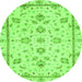 Round Oriental Green Traditional Rug, abs3038grn