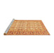 Sideview of Machine Washable Abstract Saffron Yellow Rug, wshabs3039