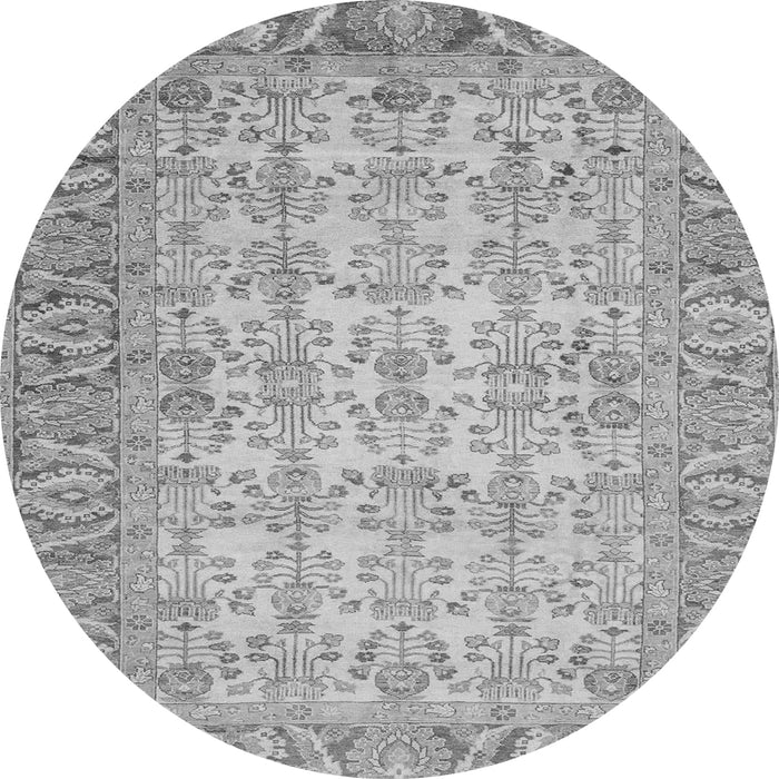 Round Machine Washable Abstract Gray Modern Rug, wshabs3039gry