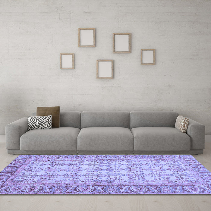 Machine Washable Abstract Blue Modern Rug in a Living Room, wshabs3039blu