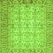 Square Machine Washable Abstract Green Modern Area Rugs, wshabs3039grn