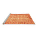 Sideview of Machine Washable Abstract Orange Modern Area Rugs, wshabs3039org