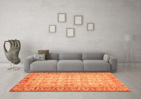 Machine Washable Abstract Orange Modern Rug, wshabs3039org