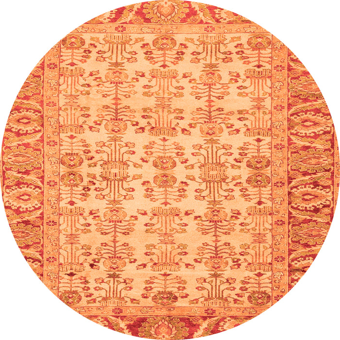 Round Abstract Orange Modern Rug, abs3039org