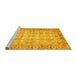 Sideview of Machine Washable Abstract Yellow Modern Rug, wshabs3039yw