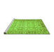 Sideview of Machine Washable Abstract Green Modern Area Rugs, wshabs3039grn