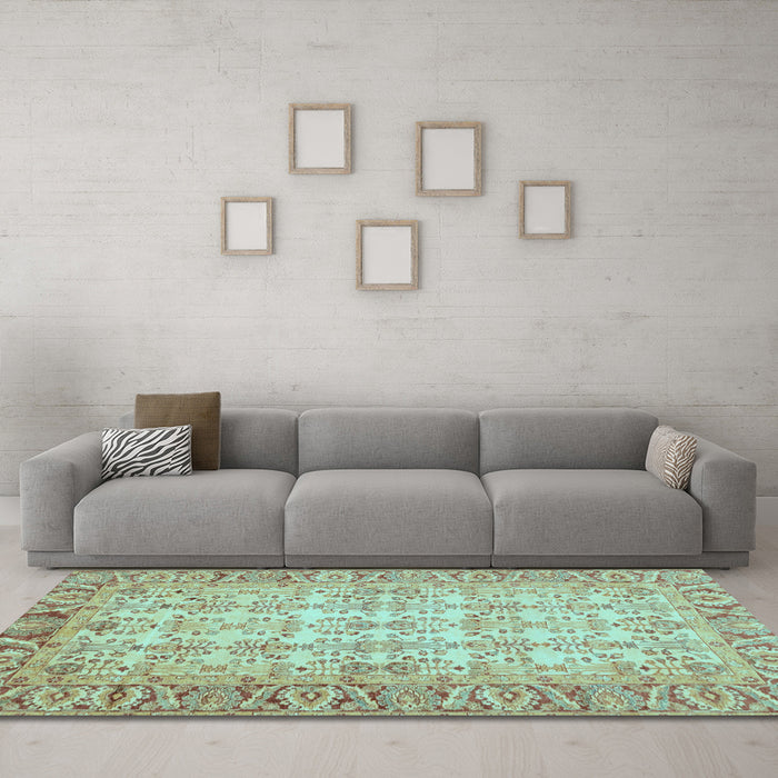 Machine Washable Abstract Light Blue Modern Rug in a Living Room, wshabs3039lblu