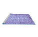 Sideview of Machine Washable Abstract Blue Modern Rug, wshabs3039blu