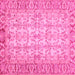 Square Machine Washable Abstract Pink Modern Rug, wshabs3039pnk