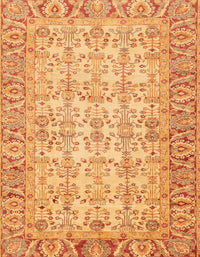 Machine Washable Abstract Saffron Yellow Rug, wshabs3039