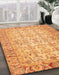 Machine Washable Abstract Saffron Yellow Rug in a Family Room, wshabs3039