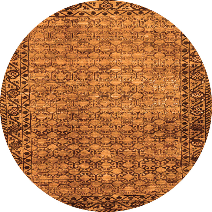 Round Southwestern Orange Country Rug, abs303org