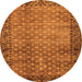 Round Southwestern Orange Country Rug, abs303org